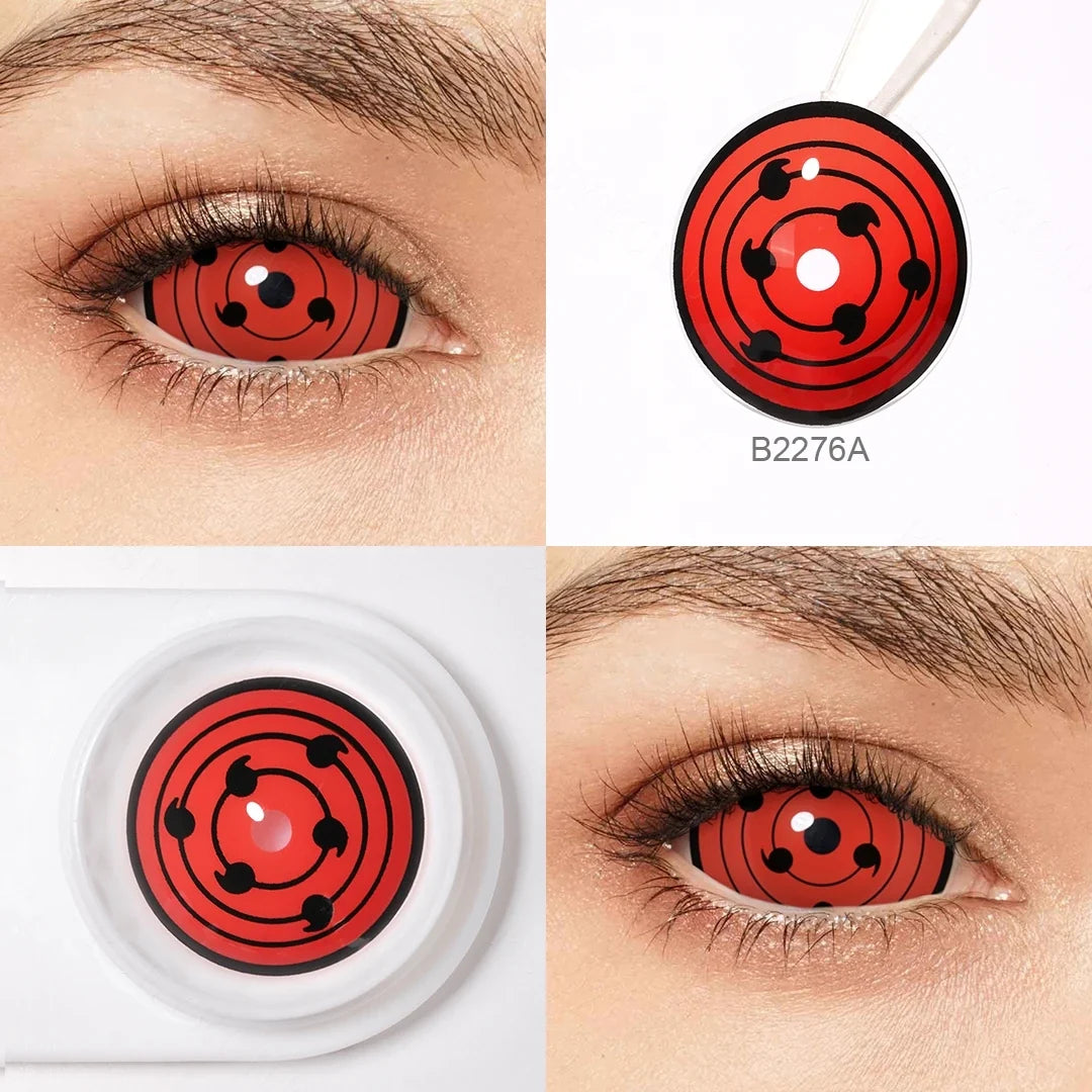 Yearly Use 22mm Full Eye Halloween Contact Lenses For Cosplay Contacts Lens Sharingan Contact Lenses Color Lenses 9.0mm