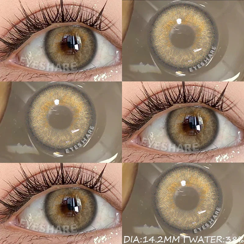 1 Pair Korean Lenses Natural Colorful Contact Lenses for Eyes Brown Contact Lenses Yearly Blue Lenses Gray Pupils Lens
