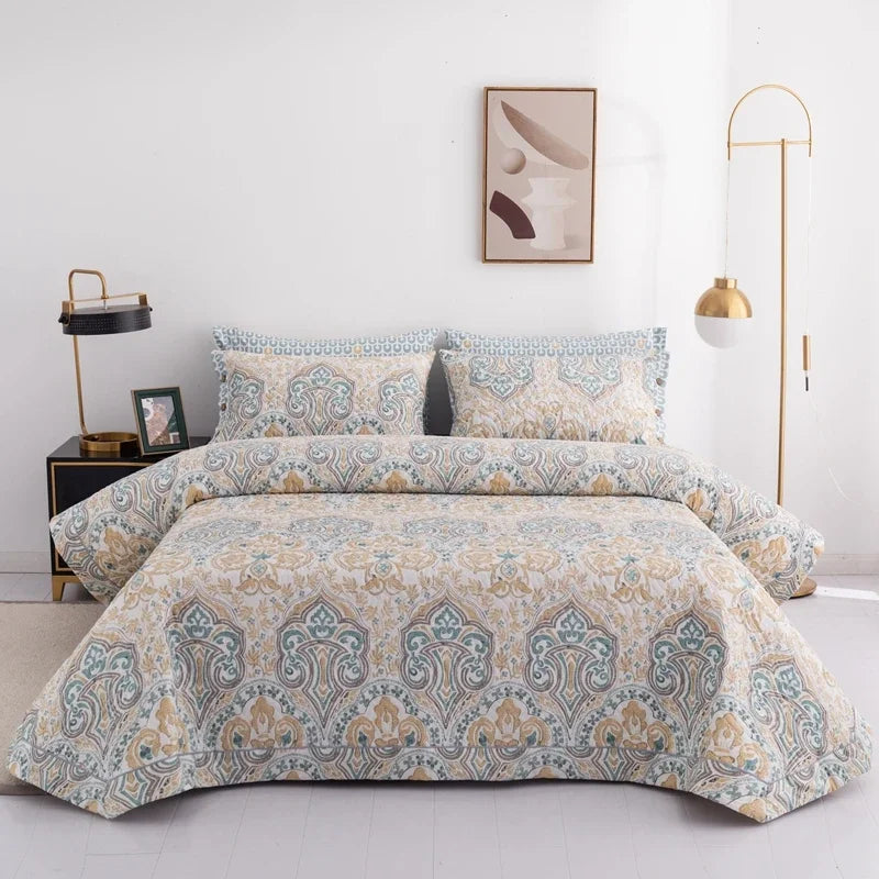 100% Cotton Quilted Bed Cover Set 3pcs/Set