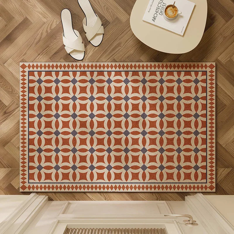 Geometric Wire Loop Doormat Non-Slip Heavy Duty Entrance Mat for Indoor & Outdoor Easy Clean Scraper Front Door Rug