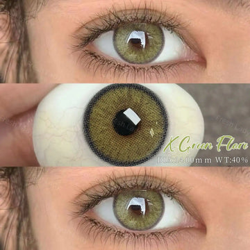 1 Pair Green Colored Contact Lenses Natural Brown Pupils Eyes Soft lenses Soft Contact Lenses 14.00mm Yearly Use