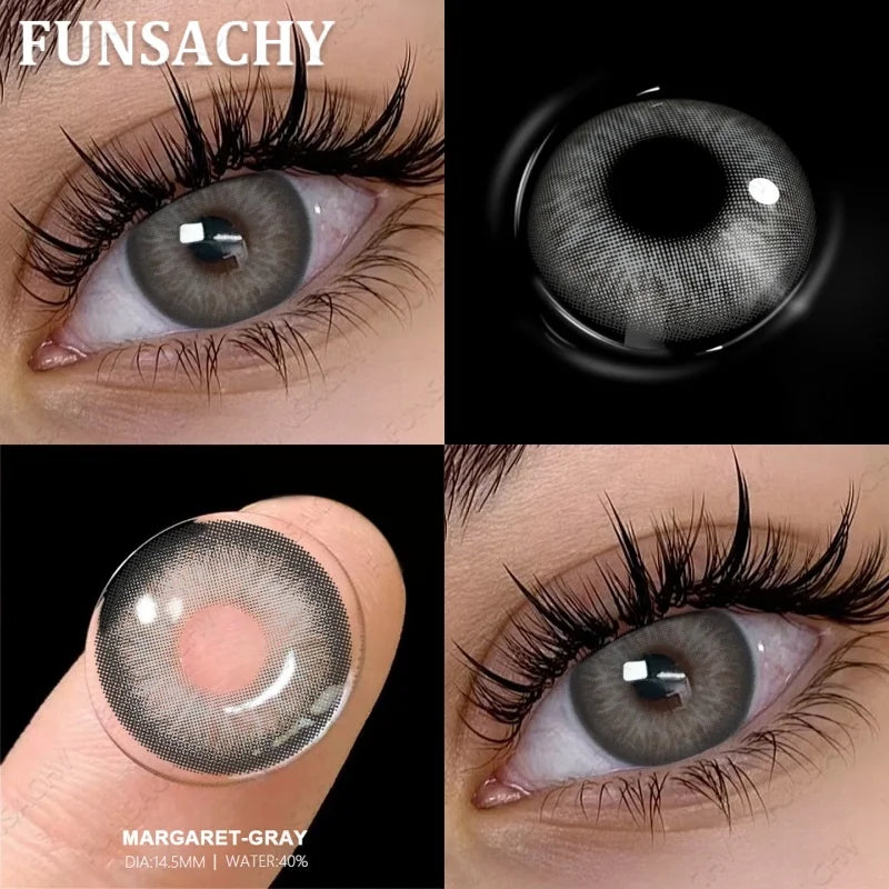 1 Pair Colored Contact Lenses with Case Lenses Beauty Pupils Green Contacts Circle Lens Natural Korean Softlens Yearly