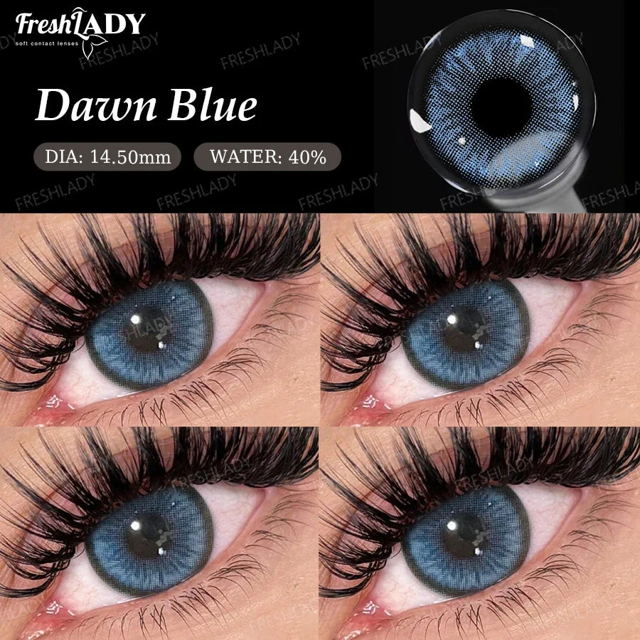 1 Pair Dawn Series Colored Contact Lenses Natural Green Pupils Eyes Contact lenses Big Eyes Soft Contacts 14.50mm