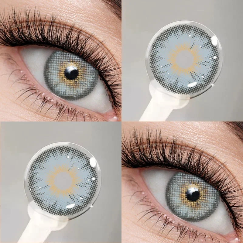 1 Pair  hot sale Colored Pupils for Eyes Green iris lens with Myopia 0~-8.00 degree Cleopatra series lenses Brown gray le