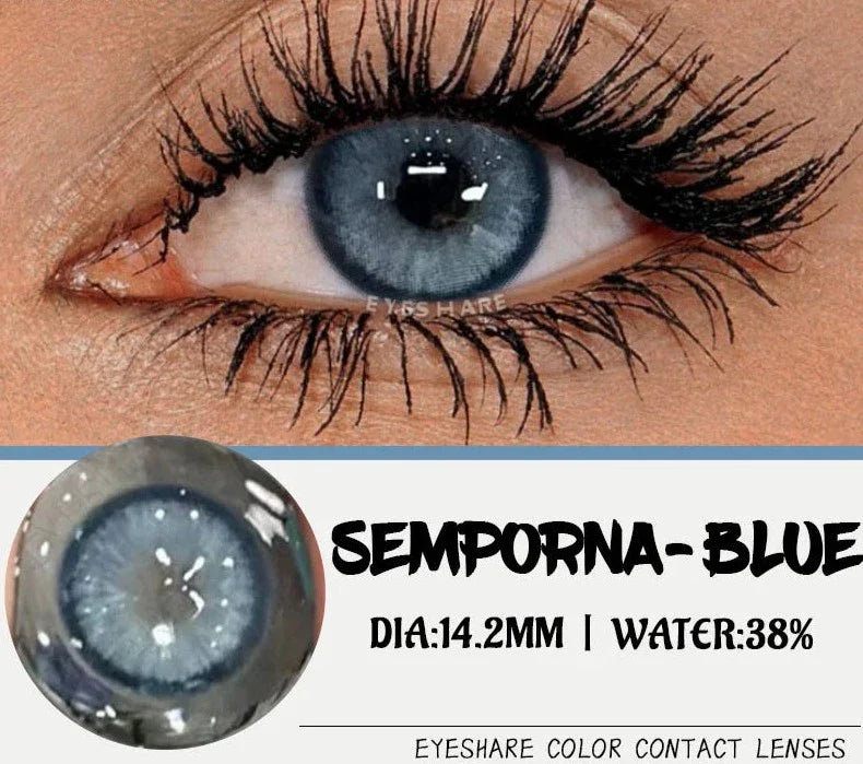 Natural Eye Colored Contacts Lenses 1pair Blue Eye Lenses Green Contacts Soft Beauty Makeup Gray Pupils Lenses Yearly
