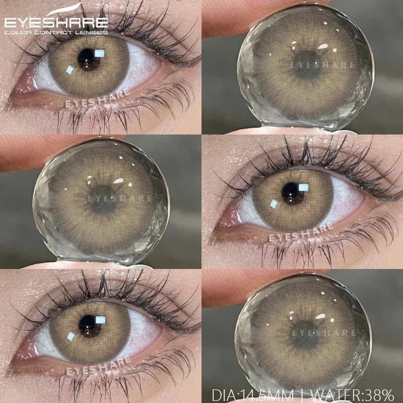 2Pcs Gray Color Contact Lenses For Eyes Natural Eye Brown Color Lens Cosmetic Soft Eye Lenses Beauty Pupils Blue Lenses