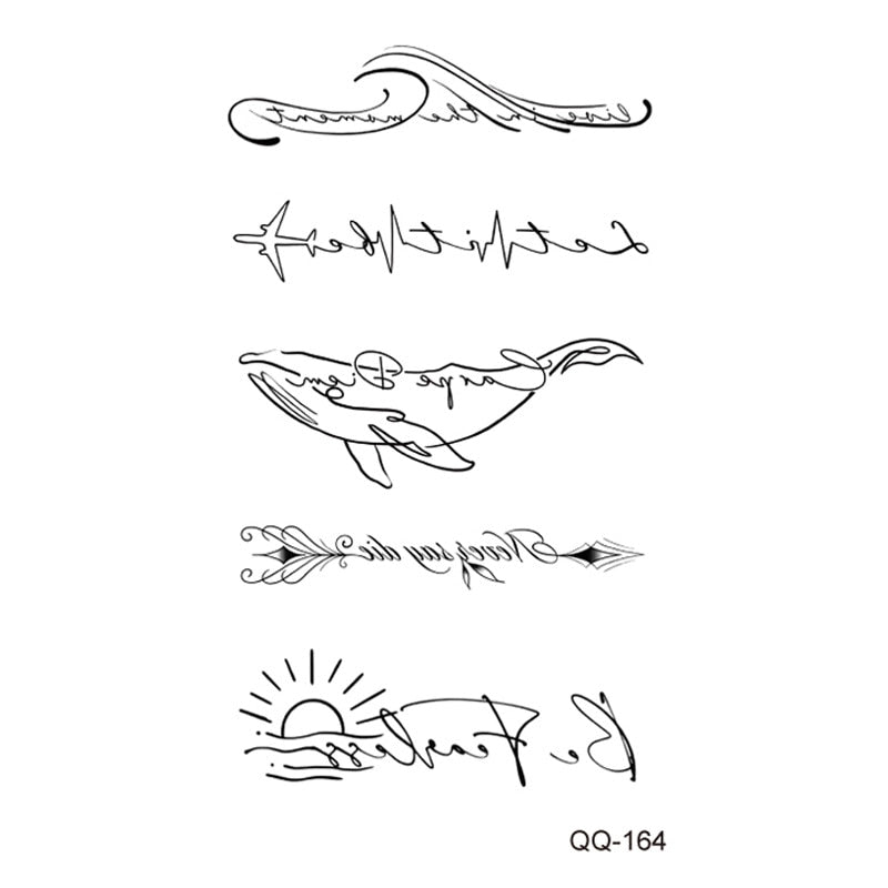 Waterproof Temporary Tattoo Stickers Butterfly Snake Rose Flower Gun Dark Flash Small Women Body Art Wrist Neck Fake Tattoos Men