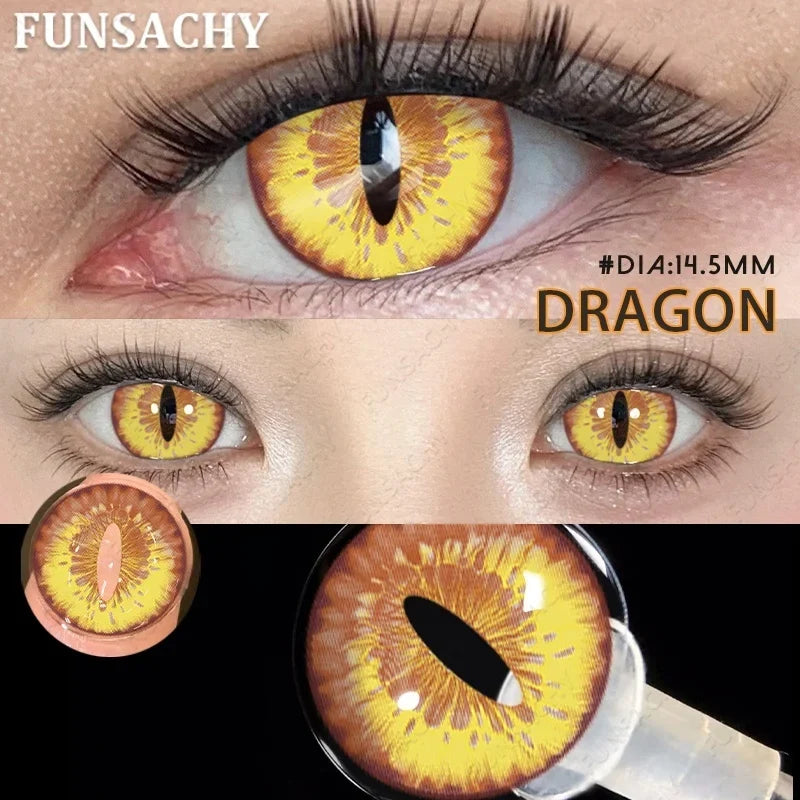 Cosplay Lenses White Black Contact Lenses for Halloween Party Makeup Contact Lens 14.0mm/14.5mm Anime Cosplay Softlens