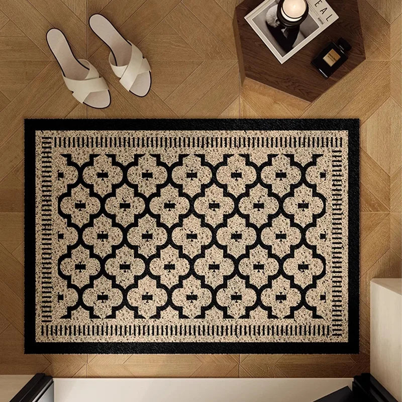Geometric Wire Loop Doormat Non-Slip Heavy Duty Entrance Mat for Indoor & Outdoor Easy Clean Scraper Front Door Rug