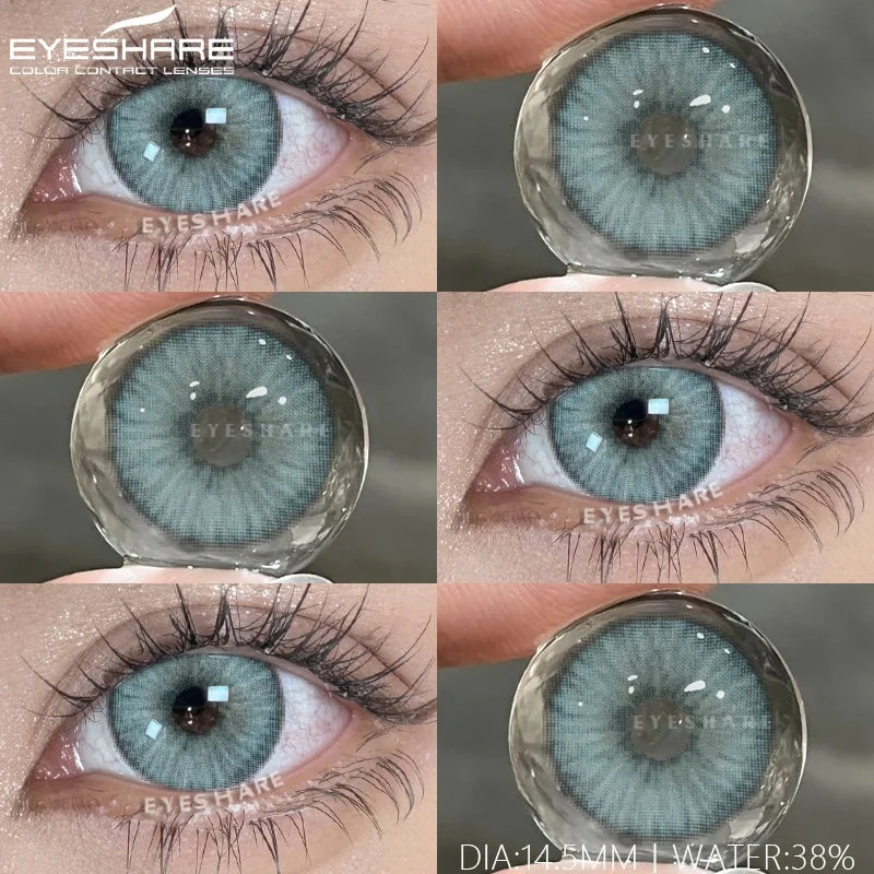 2Pcs Gray Color Contact Lenses For Eyes Natural Eye Brown Color Lens Cosmetic Soft Eye Lenses Beauty Pupils Blue Lenses