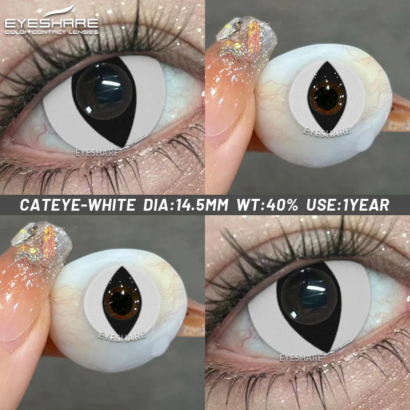 Crazy Halloween Cosplay Anime white Color Contact Lenses for Eyes red Beauty Pupils Role Playing Party Yearly use