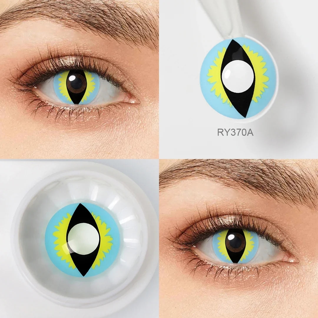 Yearly Use Halloween Contact Lenses For Cosplay Contact Lens Dragon Eye Lens Red/Pink Color Contact Lenses 14.0mm 8.5mm