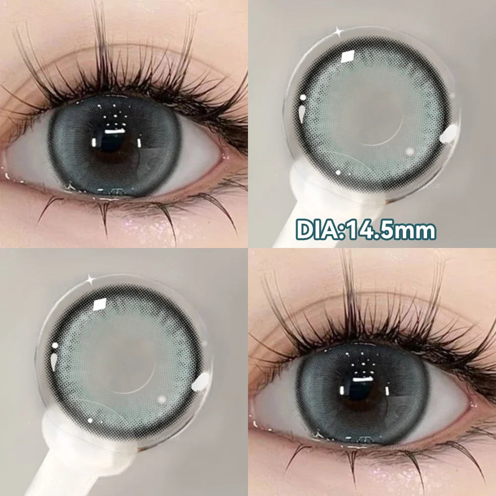(2pcs)1Pair Myopia Color Contact Lenses for Eyes Fashion Prescription Lenses Beauty Pupils Blue Green Brown Grey Lenses