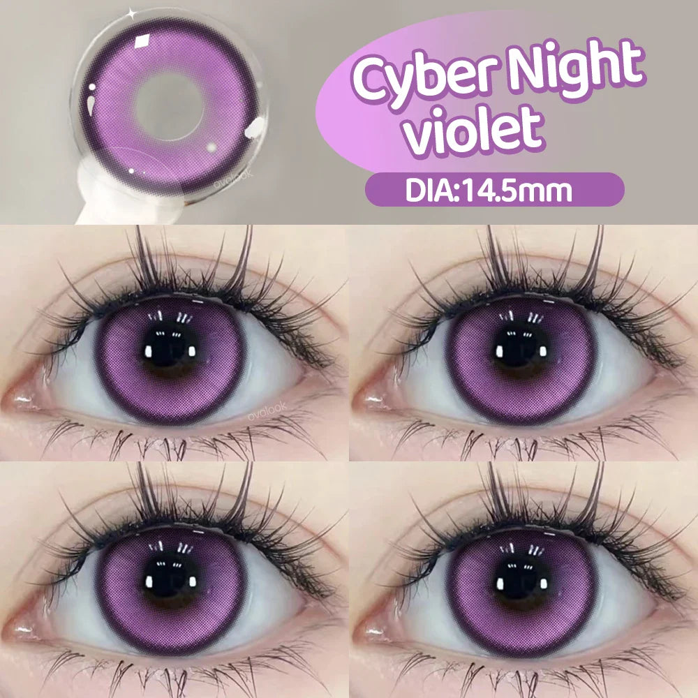 2pcs/pair Cyber Series Halloween Colored Contact Lenses for Makeup Eyes Big Pupils Red Contact Lenses Brown Lens Myopia