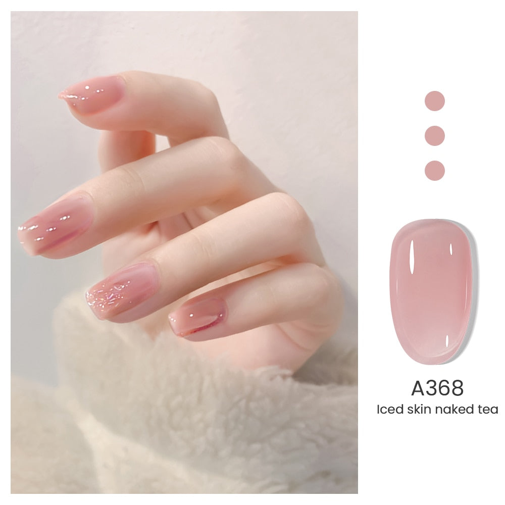 Transparent Nude Jelly Gel Nail Polish Semi Permanent 7.3ml Top Coat Soak Off UV LED Varnish Nail Art Design Base Gel