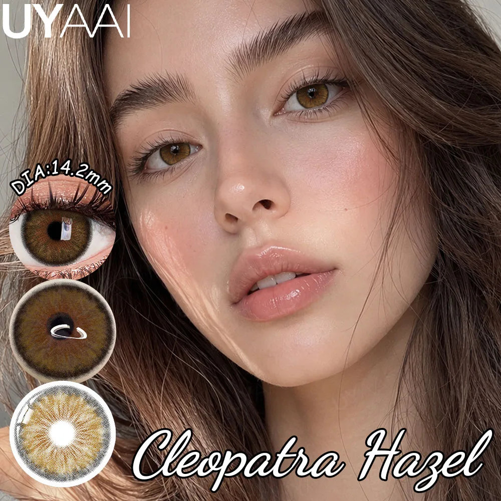 2Pcs Natural small diameter Contacts Colored Lenses Fashion Green Grey Blue Series Contact Lenses for Russian Girl