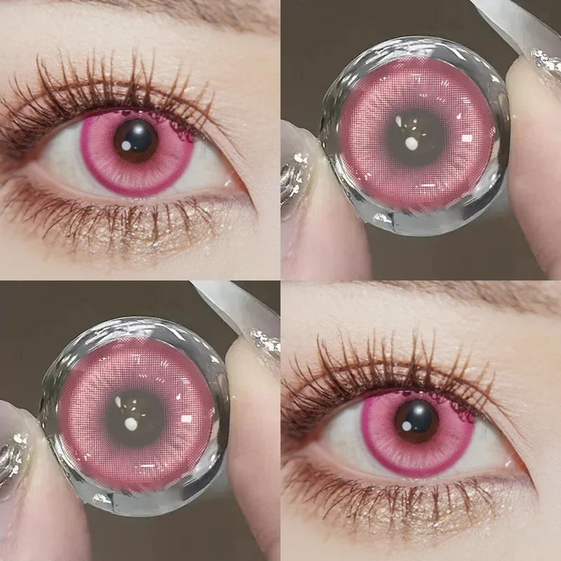 2pcs Cosplay Color Contact Lenses Anime Golden Yellow Pupil 6months Halloween Cute Eye Circle Lens 14.2mm