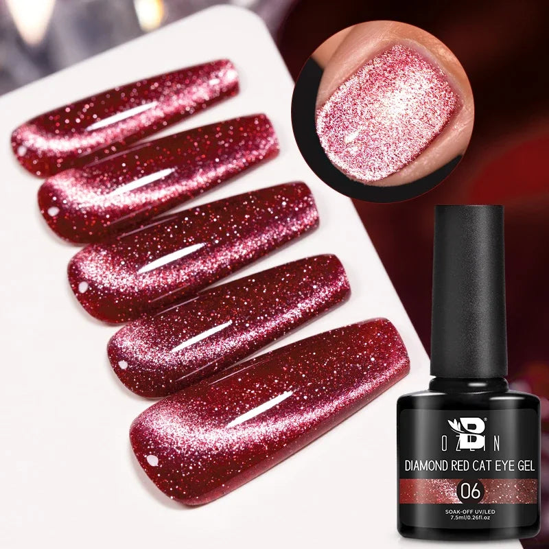 7.5ml Golden Gradient Cat Eye Nail Polish Gel Phototherapeutic Gel Soak Off Nail Magnetic Gel Polish Nail Art DlY