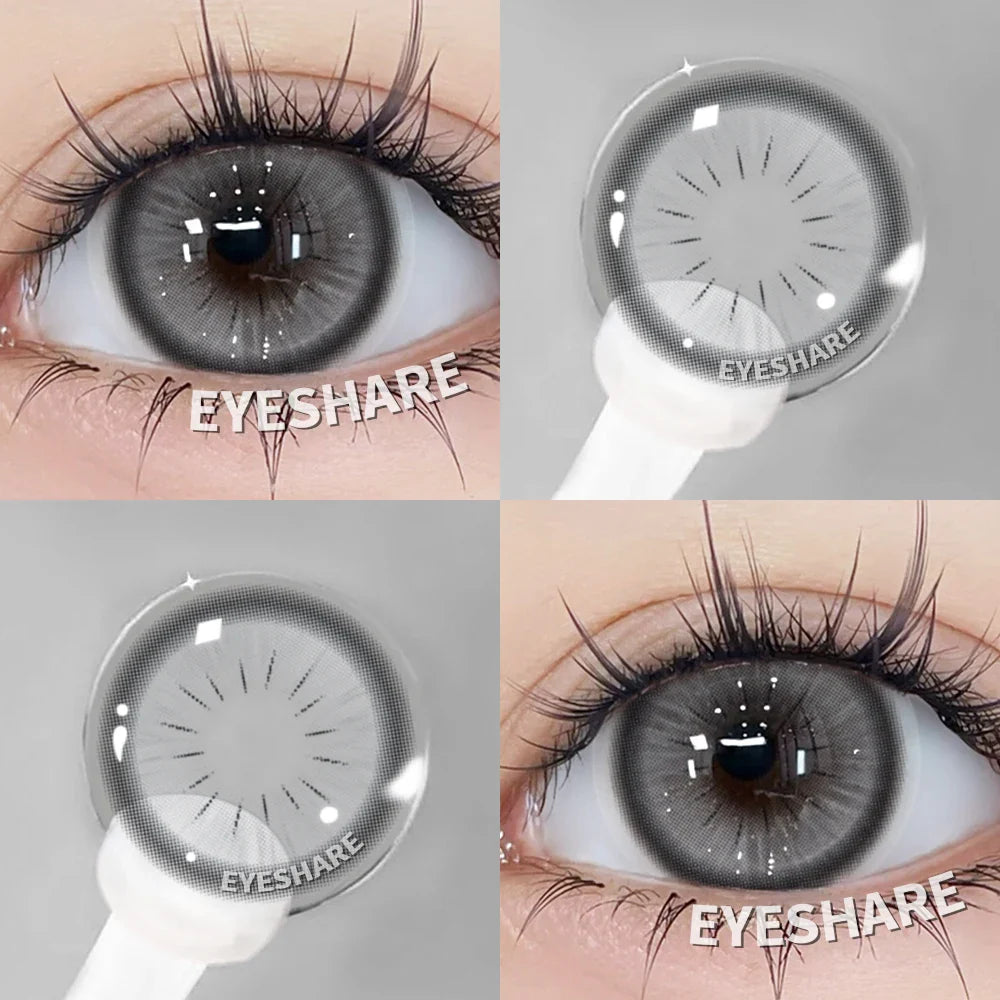 2pcs Blue Color Contact Lenses Natural Gray Eye Lens Beautiful Pupils Yearly Fashion Brown Softlens Cosmetics