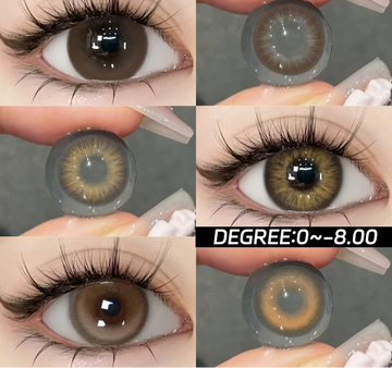 0~-8.00 Degree 1 Pair Myopia Colorcon Korean Lenses Color Prescription Contact Lenses Brown Natural Eye Contacts Lens