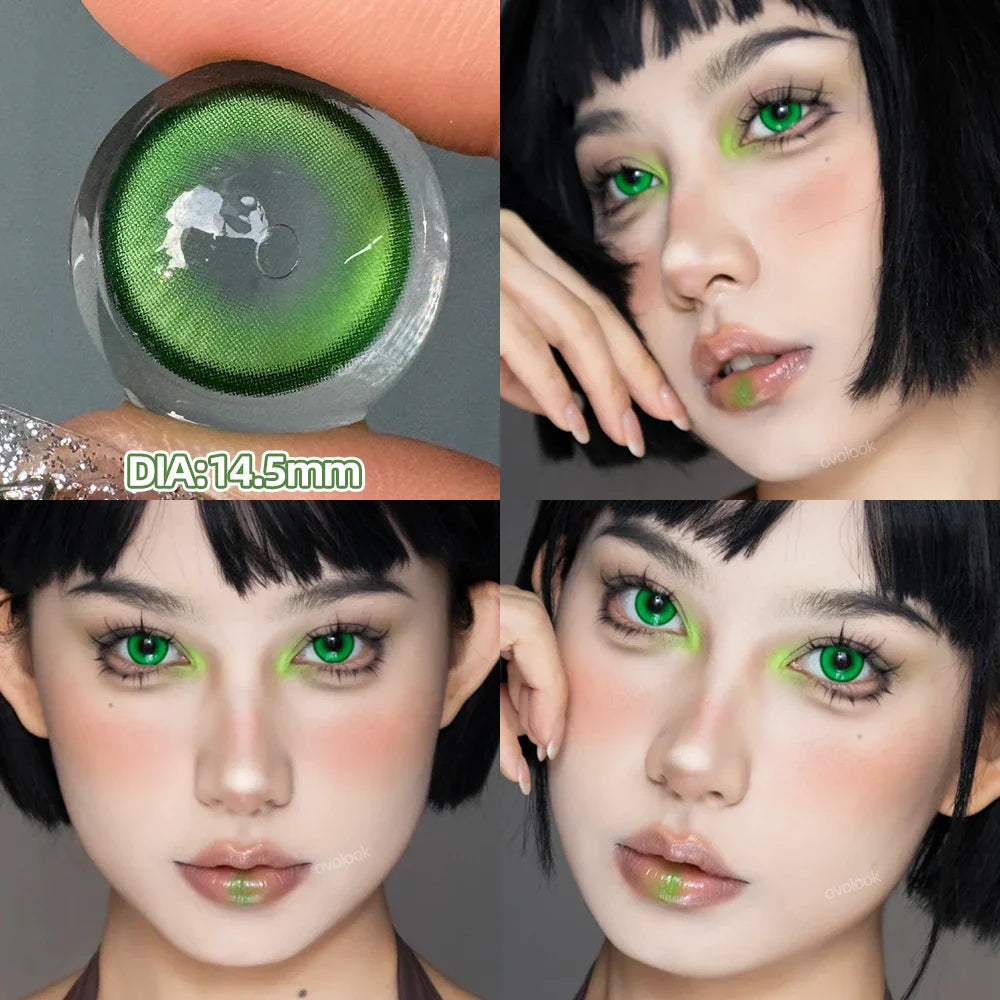 2pcs/pair Cyber Series Halloween Colored Contact Lenses for Makeup Eyes Big Pupils Red Contact Lenses Brown Lens Myopia
