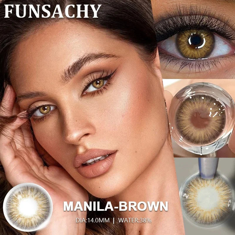 1 Pair Brown Color Contact Lenses for Eyes Big Eyes Natural Lenses Beautiful Pupils Cosmetics Gray Lens Color Women