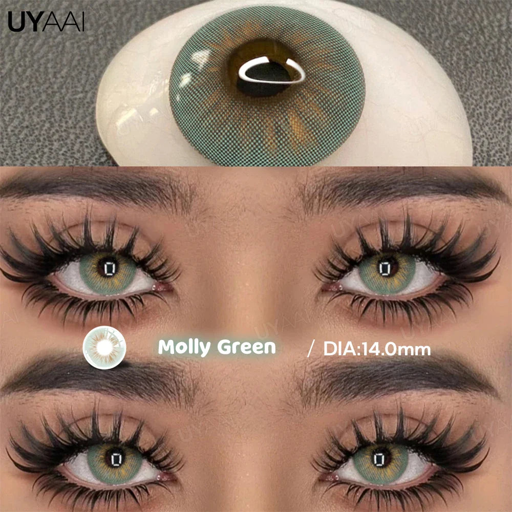 Wild Color Payoff Color Contacts Lenses Unique Multi-Tonal Radiating Design for Mesmerizing Eyes, Brown/Green/Gray,