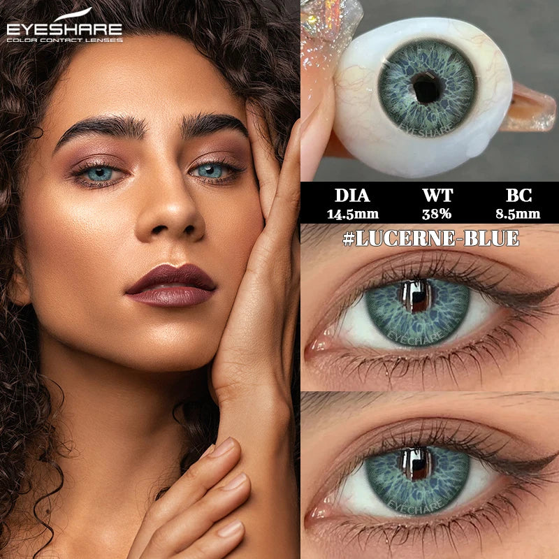2pcs New High Quality Gray Brown Beauty Pupils Colored Contact Lens Blue Beauty Lenses Yearly Green Eyes Contact