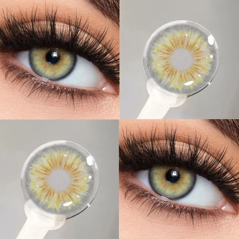 1 Pair Hot Sales Green Color Contact Lenses for Eyes Siri Series Myopia Lenses 0~-8.00 Degree High Quality Blue Iris Lens