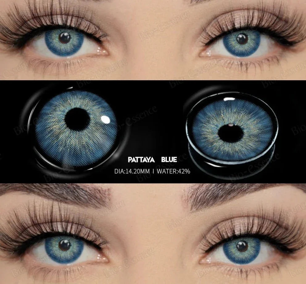 1 Pair Colored Contact Lenses with Degree Natural Eye Contact Prescription Lens Fashion Lenses