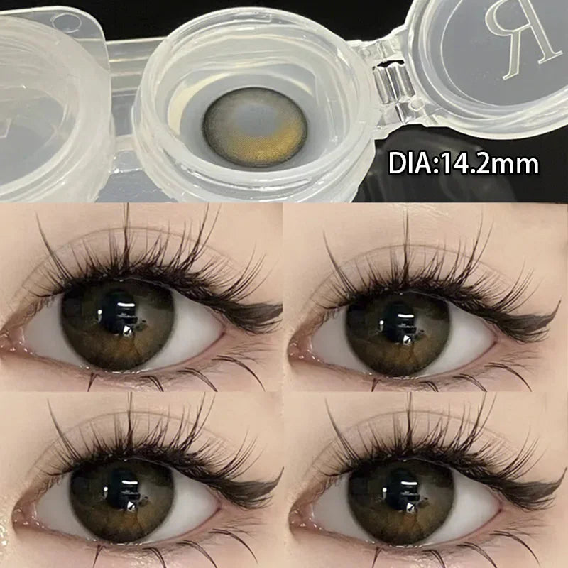 1 Pair New Eyes Contacts Lenses with Myopia Diopter Eyes Colored Lens Makeup Beauty Pupil Annual Use Fast Shipping