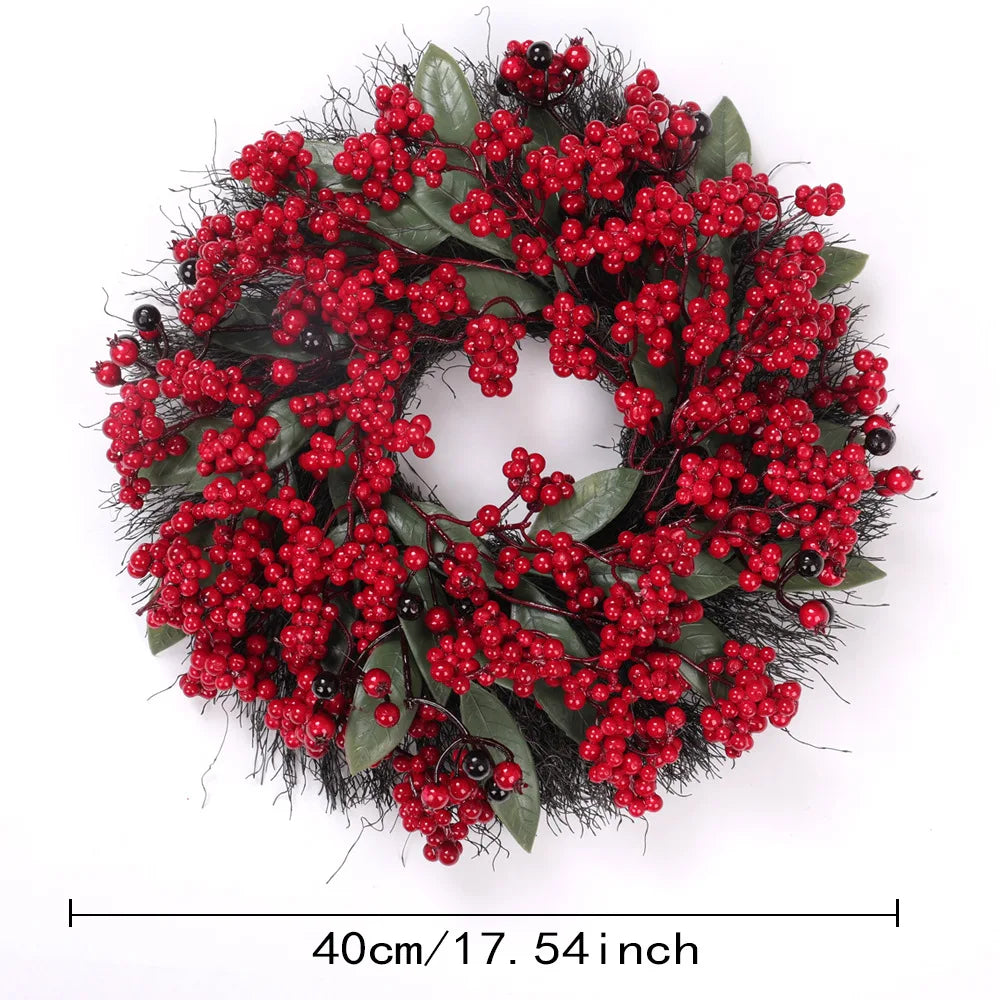 Luxurious Artificial Christmas Wreath  All-Weather Indoor/Outdoor Door,Tabletop Decoration-Plastic Holiday Wreath for Xmas Tree