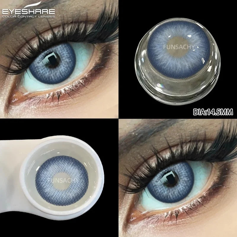 1 Pair Fashion Color Contact Lenses for Eyes Korean Brown Natural Soft Lenses Beautiful Cosmetic Gray Pupils Blue Lens