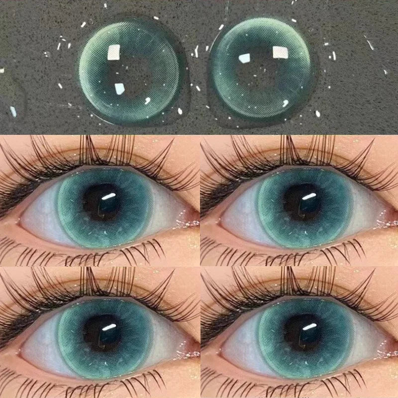 2pcs/Pair Myopia Natural Korean Lens Color Contact Lenses Blue Contact Lens Green Pupil Beauty Eyes Lenses Makeup New