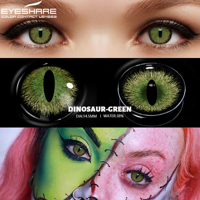 1 Pair Cosplay Contact Lenses For Eyes Beauty Pupils Crazy Halloween Colored Contact Lens Fashion White Cat Eye Soft Lense