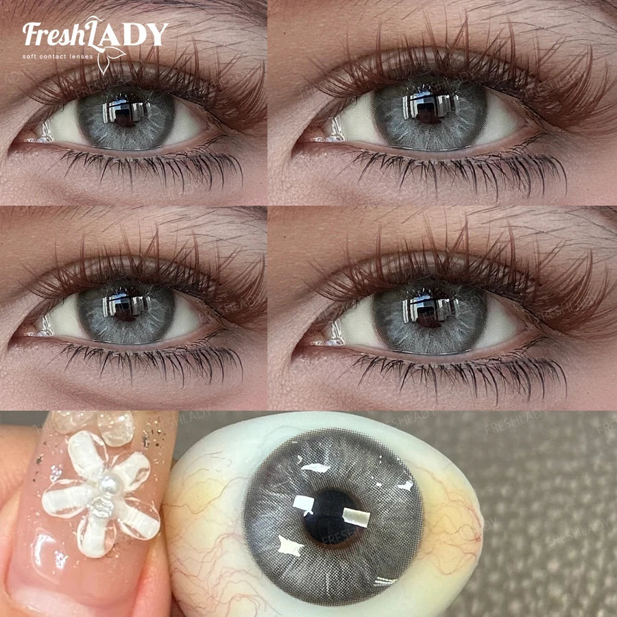 1 Pair Muses Series Colored Contact Lenses Natural Brown Pupils Eyes Contact lenses Big Eyes Soft Contacts 14.50mm