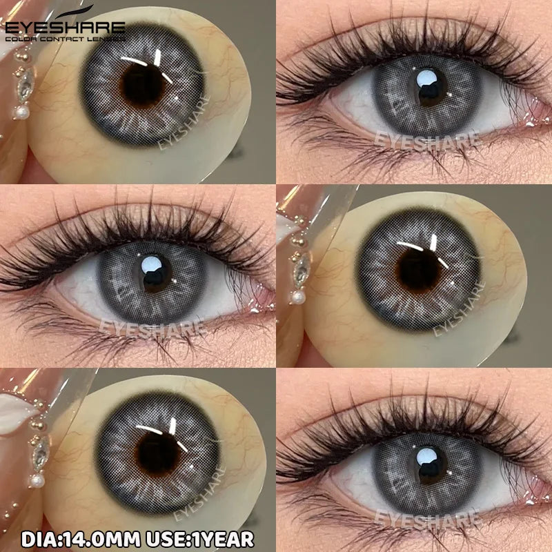 1pair/2pcs Blue Contact Lenses Color Contacts for Eyes Brown Eye Lenses Gray Lenses Yearly Cosmetic Makeup Eye Contacts