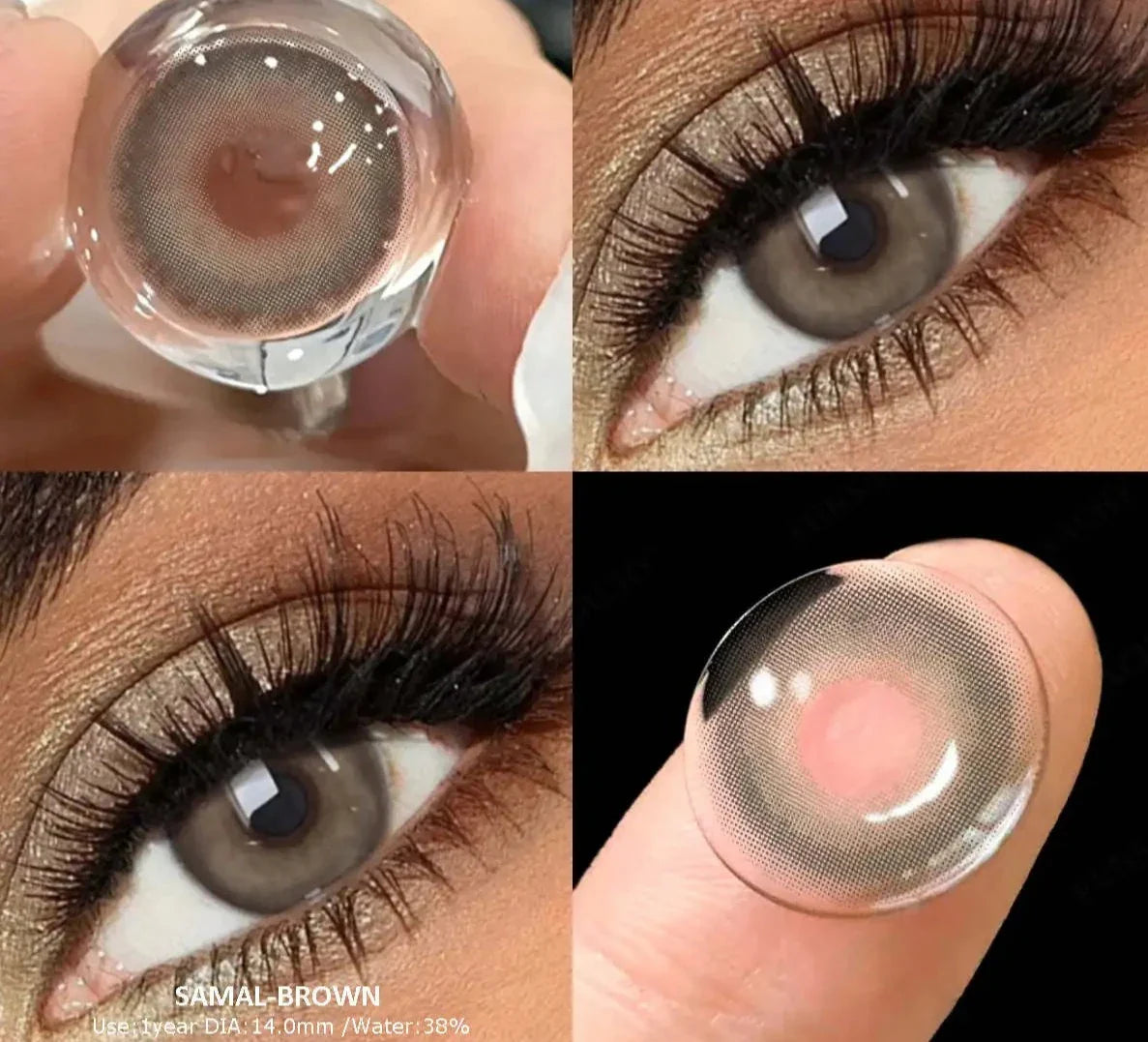 1Pair Colored Natural Contact Lenses Colorcon Beautiful Eye Lenses Cosmetics Green Lens Brown Cosmetics Contacts Lens