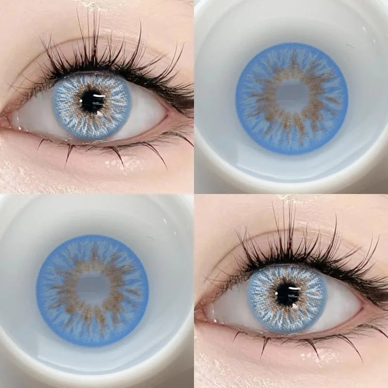 2PCS Brown Colorld Contact Lenses for Eyes Blue Myopia Lenses Beauty Pupils Korean Lenses Fashion Contacts Yearly Use