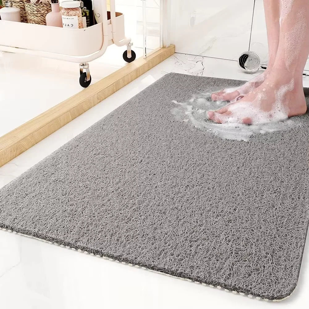 1pcs Shower Mat Bathtub Mat,24x16 inch, Non-Slip Bath Mat with Drain, Quick Drying PVC Loofah Bathmat for Tub Shower,Bathroom