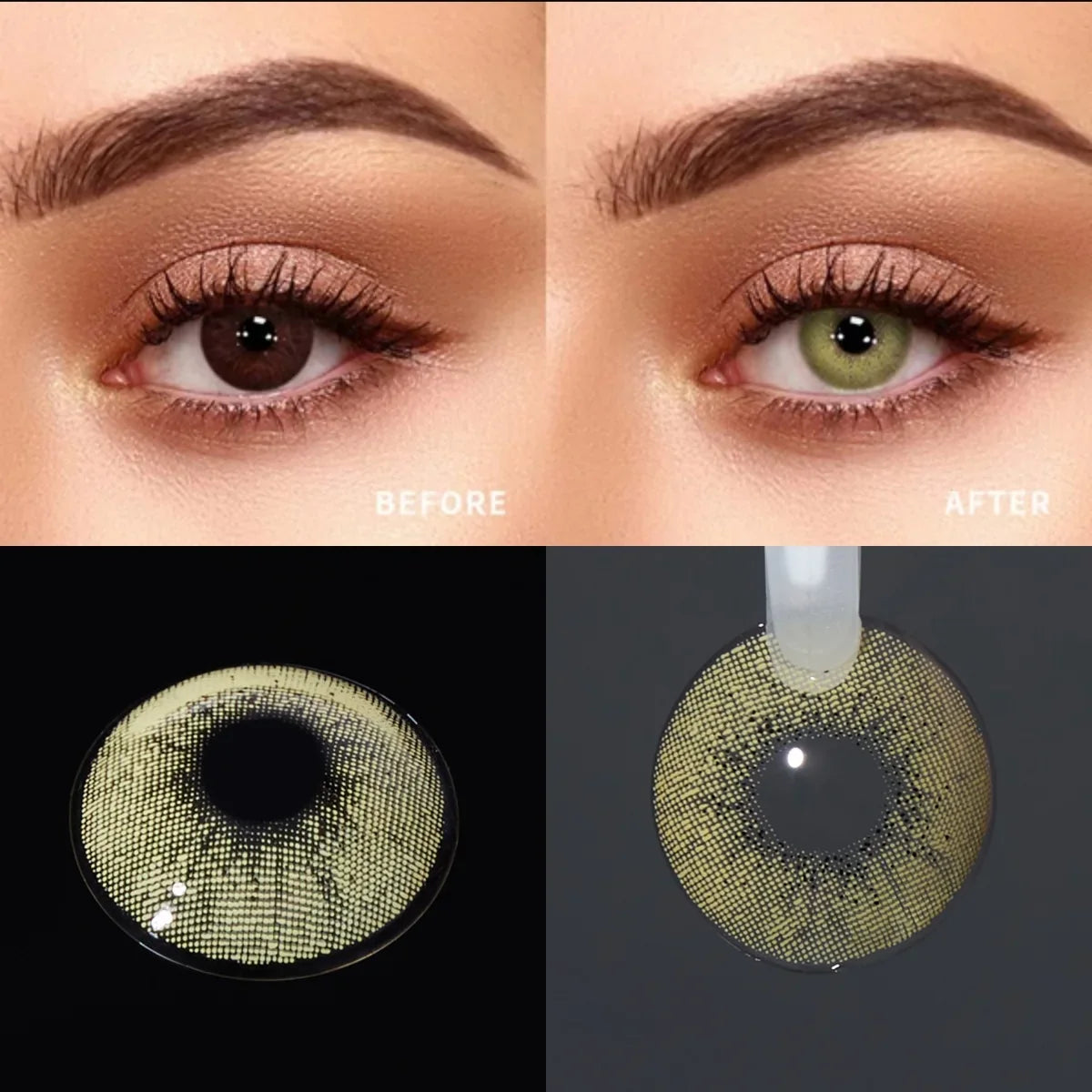 Natural Ocean Blue Half Yearly Colored Contact Lenses 14.2mm Small Pupil Eye Beauty Cosmetic Contacts For Daily Makeup