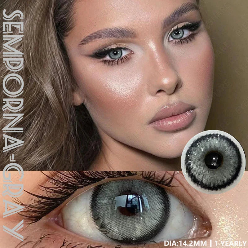 1Pair Color Contact Lenses for Eyes Blue Color Lenses Natural Gray Pupils for Eyes Green Lenses Brown Contacts Yearly