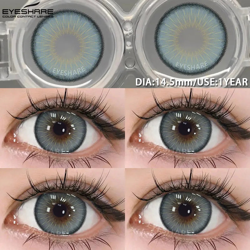 1pair Blue Contact Lenses For Eyes Korean Cute Lens Eye Makeup Pupil Brown Softlenses Women's color contact lenses