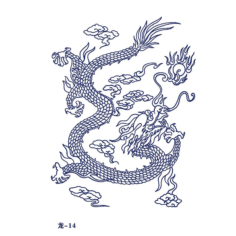 Dragon Juice Ink Tatouage Semi Permanent Temporary Tattoo Stickers Waterproof Lasting Tatuajes Temporales Hombre Art Fake Tattoo