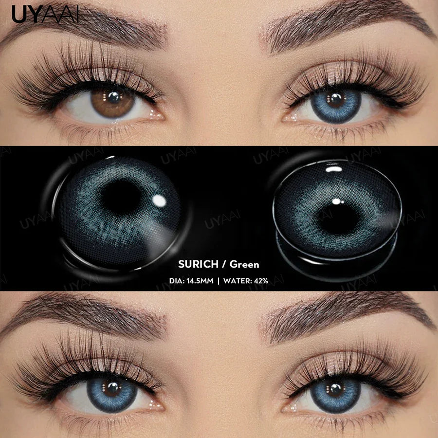 1 Pair New Color Contact Lens Natural Pupils Green Lens Makeup Colored Pupils Gray  Brown Contact Lenses y2k Beauty