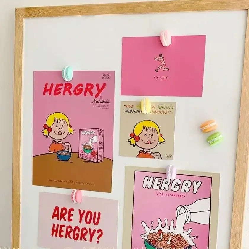 8Pcs Mini Macaron Food Refrigerator Stickers Cartoon Magnets Decorate Message Photos Home Decor Magnets Cute Magnets