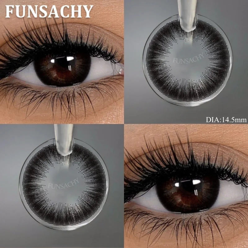 1 Pair Black Color Contact Lenses Brown Grey Beauty Soft Contact Lenses Yearly Fast Shipping Beauty Pupils Cosmetics
