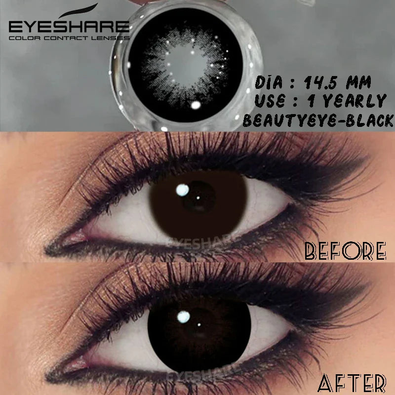 Black Myopia Lenses Natural Colored Contact Lenses with Degree Gray Lens with Prescription High Quality Brown Contact