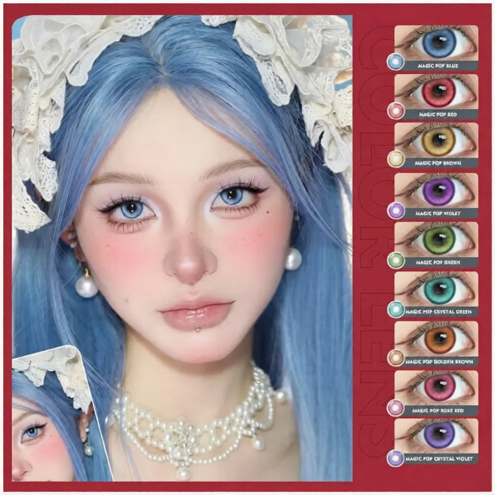 Eyes Color Contacts Contact Lenses Lens Small Pupil Prescription Cosmetics Myopia Beauty Cosplay Anime 2Pcs Half Year