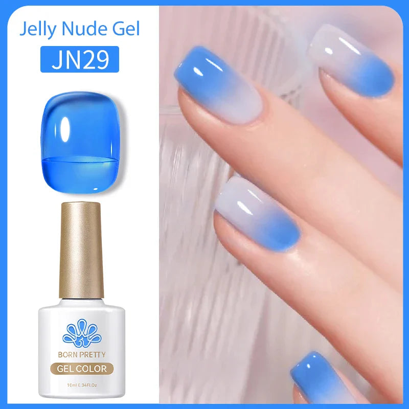 Transparen Gel Nail Polish Pink Jelly Nude Semi Transparent French Nail Camouflage UV Gel Varnish Soak Off Nail Art